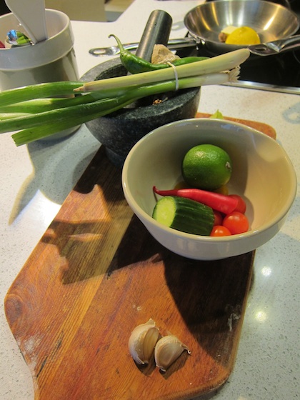 Thai green curry ingredients