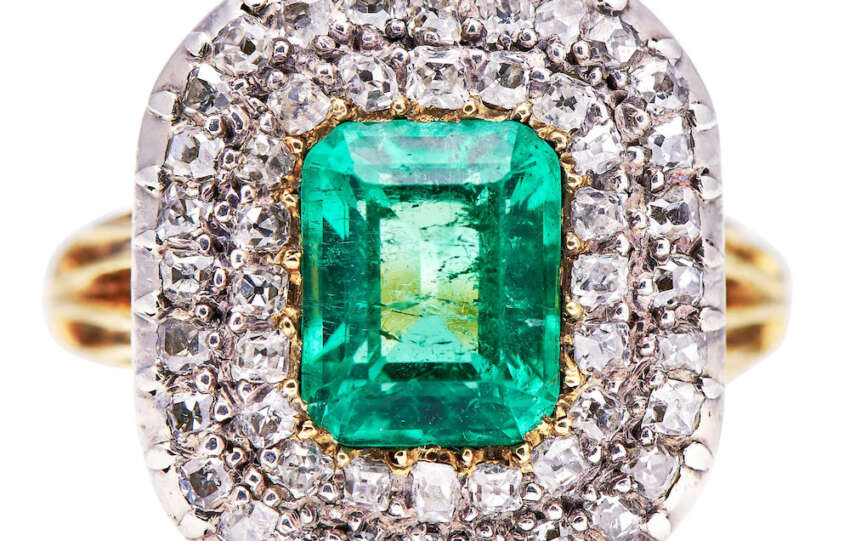 Georgian emerald and diamond cluster ring, £10,450 - The Antique Ring Boutique